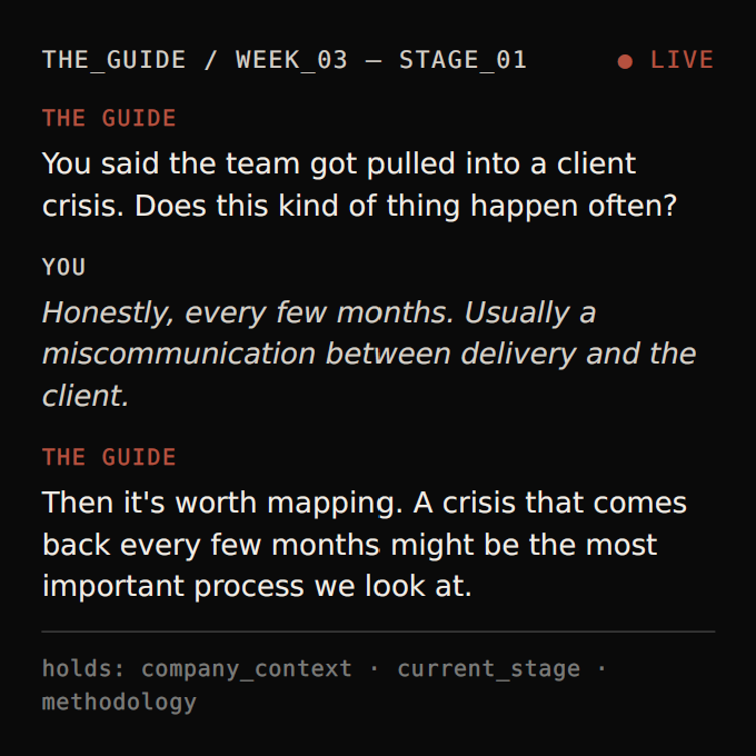 The Guide — an AI consultant installed in your Claude environment